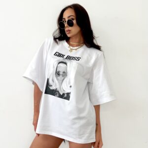 Tshirt Bluzka Girl Boss  Biała