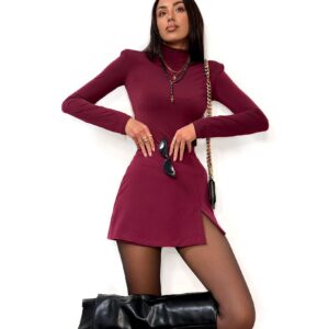 Spódnico-Spodenki z Rozcięciem  Bordowe