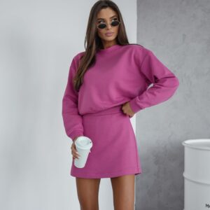 Komplet 2-częściowy Conti Bluza +Spódnico-Spodenki Różowy