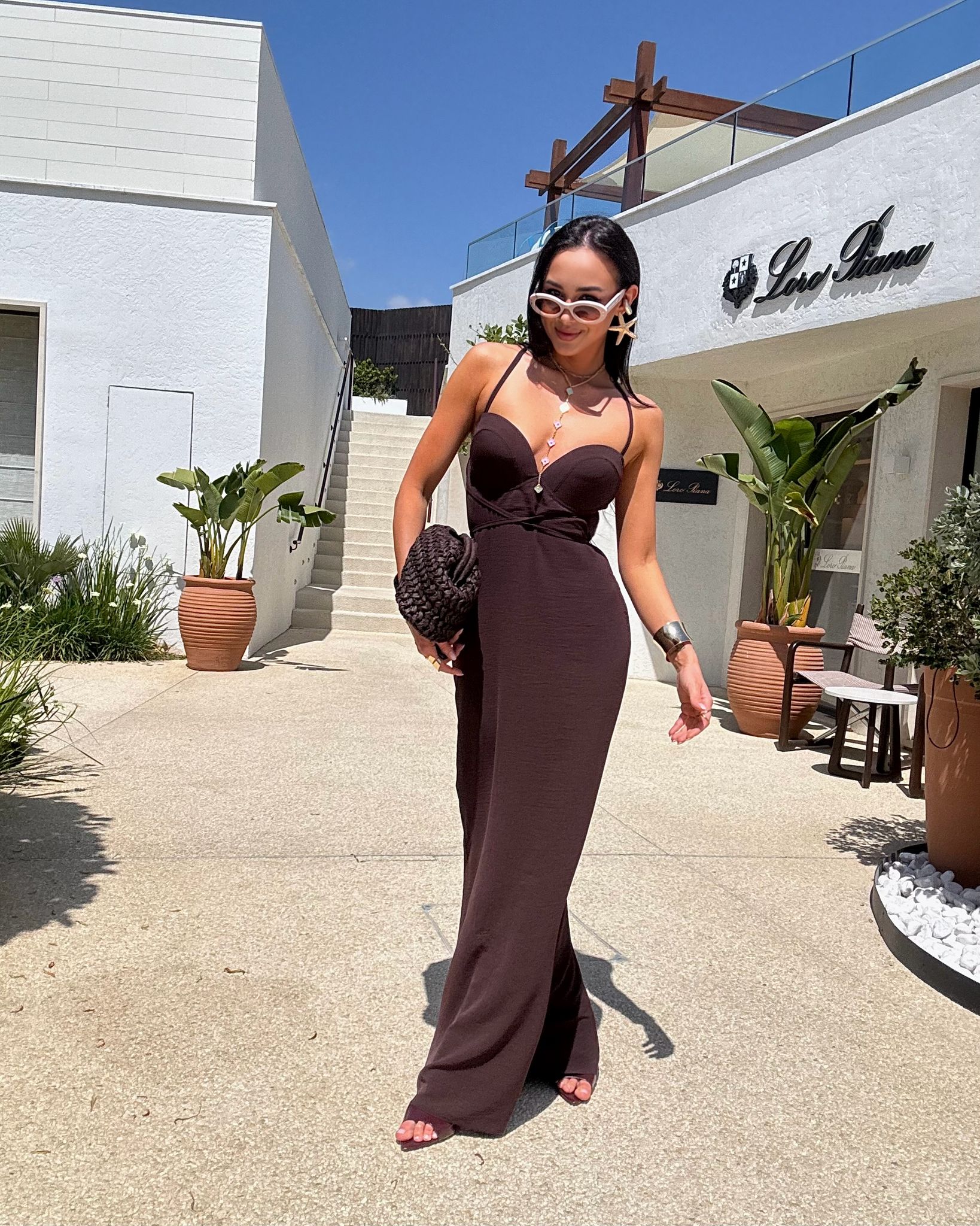 Sukienka Gorsetowa Maxi La Milla Czekoladowa