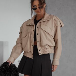 Kurtka Bomberka Krótka Beżowa