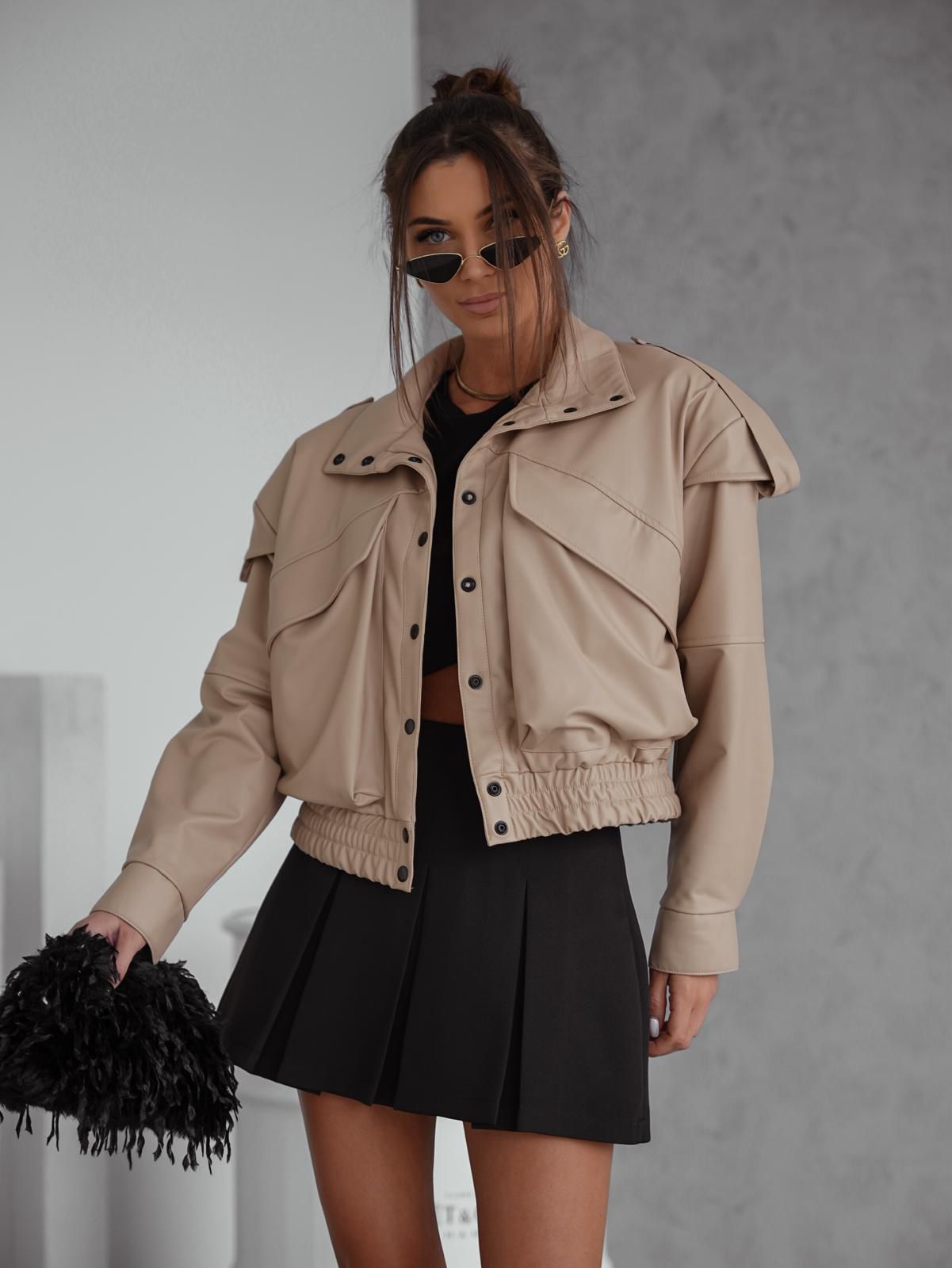 Kurtka Bomberka Krótka Beżowa