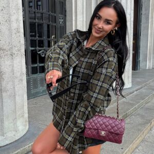 Koszula Lizzy Krata Zielono-Czarna La Milla