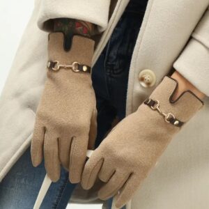 Rękawiczki Damskie Beżowe