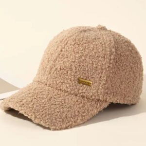 Czapka z Daszkiem Baranek Beżowa