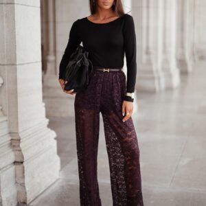 Spodnie Koronkowe Szwedy Czekoladowe