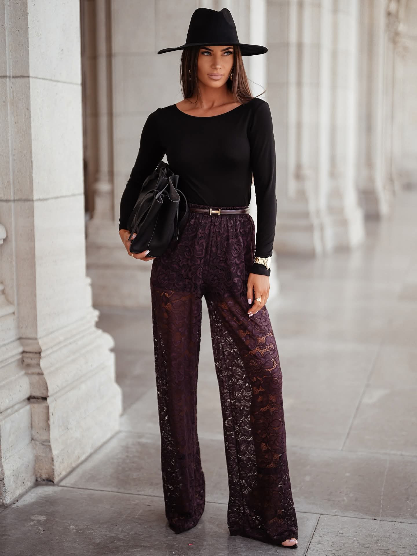 Spodnie Koronkowe Szwedy Czekoladowe