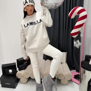 Legginsy Prążek La Milla Ecru