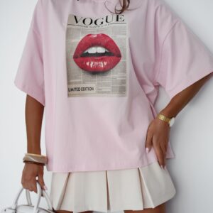 Tshirt Pudrowy Róż Vogue