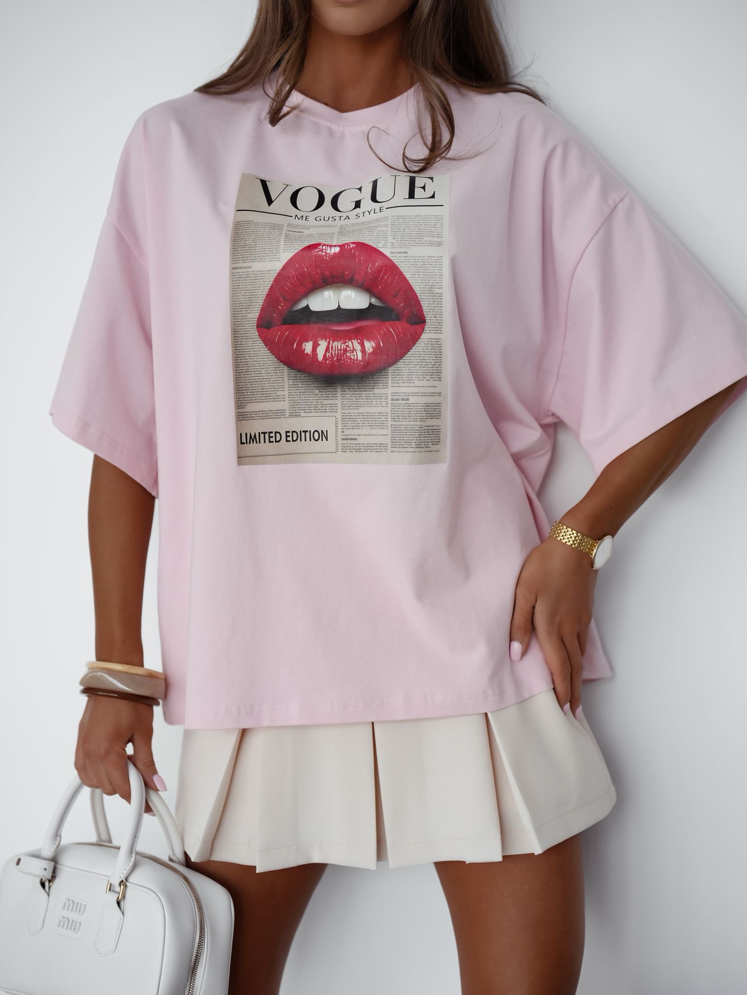 Tshirt Pudrowy Róż Vogue