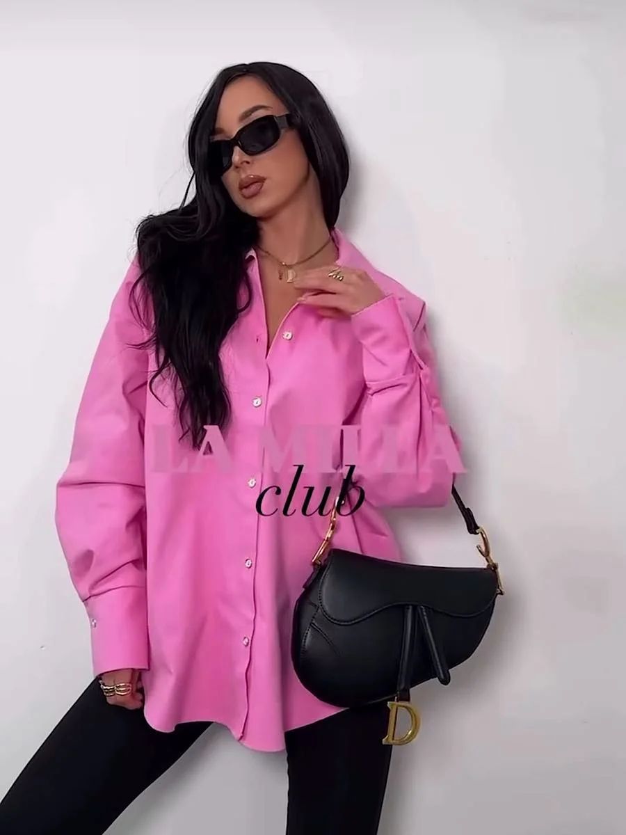 Koszula Jeansowa Różowa La Milla Club