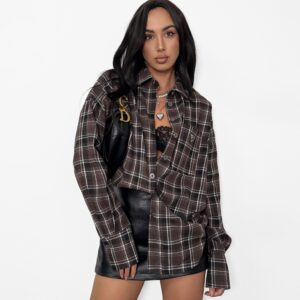 Koszula w Kratę Brązowa Premium La Milla