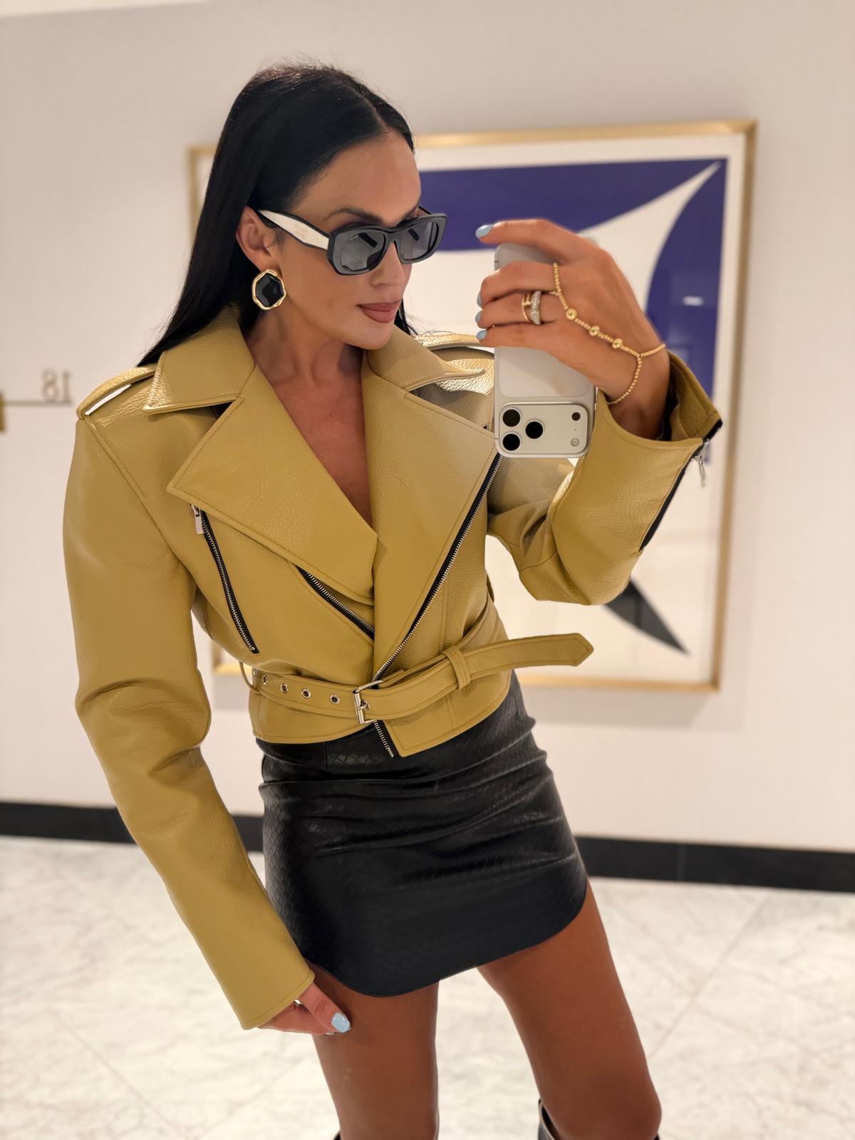 Spódnica Skórzana Plecionka Czarna La Milla