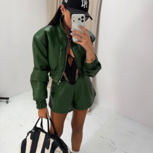 Spodenki Skórzane Plecione La Milla Zielone