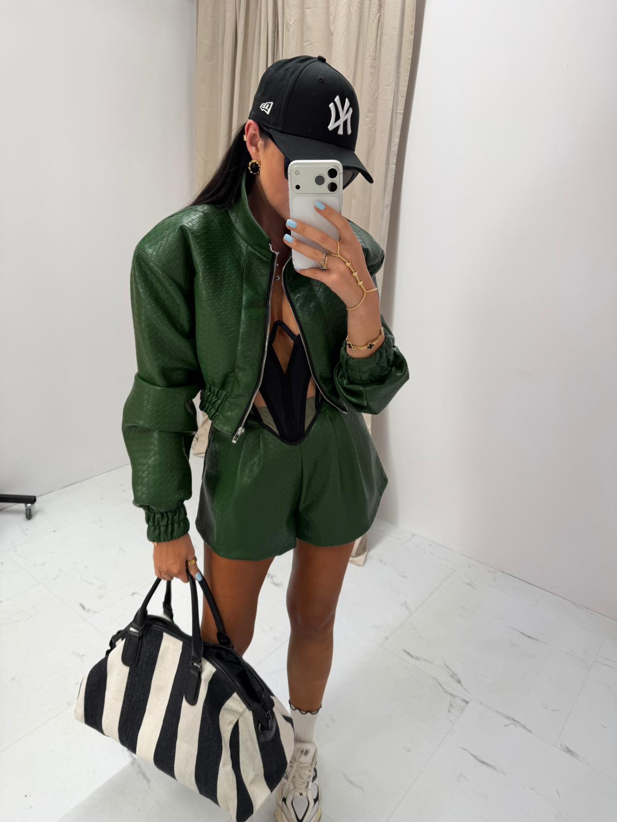 Spodenki Skórzane Plecione La Milla Zielone