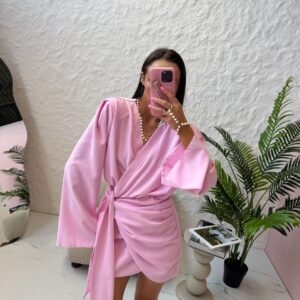 Sukienka Kimono Pudrowy Róż La Milla