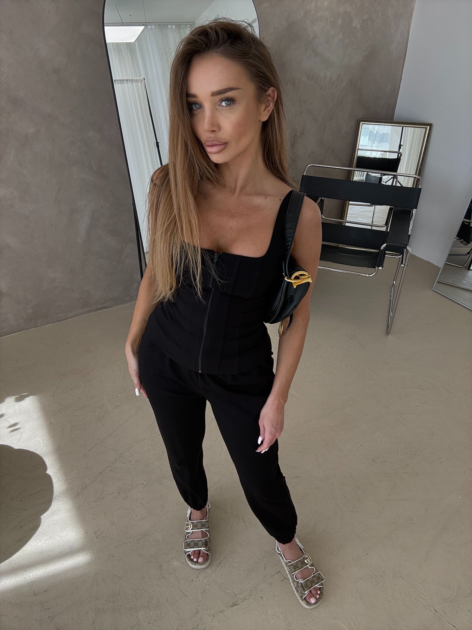 Komplet Mona Top Gorset+Spodnie Czarny