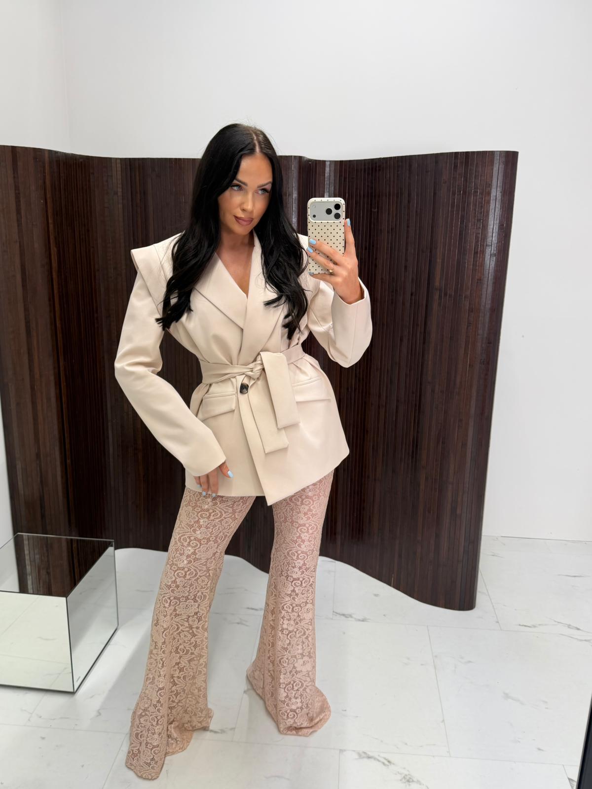 Spodnie Koronkowe Beżowe La Milla