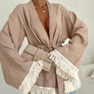Kimono Muślinowe Beżowe